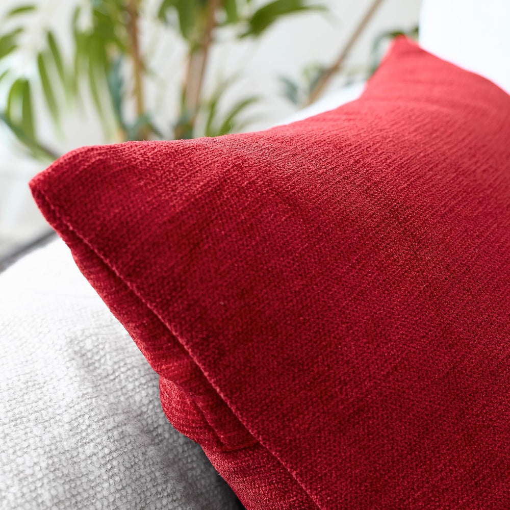 Encasa XO Chenille Throw Pillow Covers, No Inserts 24"x24"