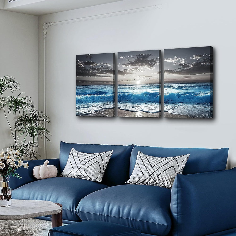 TTHYUEWS Beach Wall Art For Living Room Canvas Wall Decor For Bedroom Office ...
