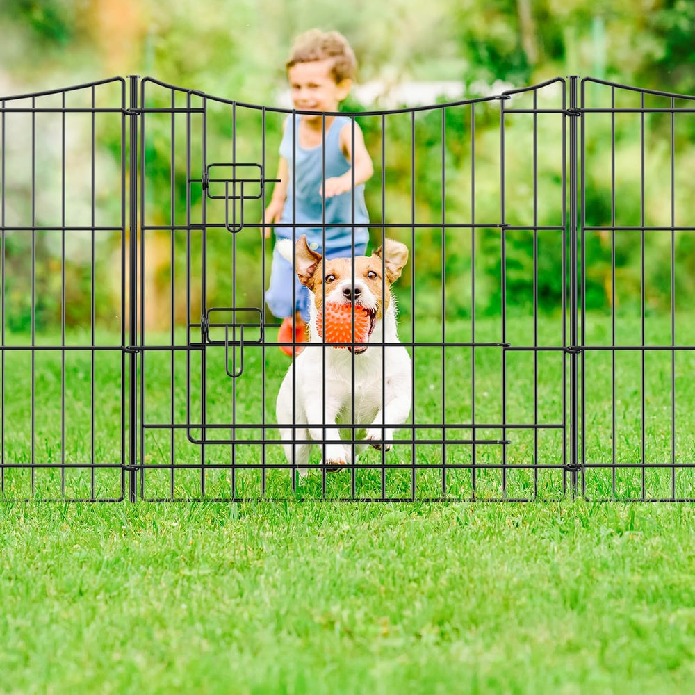 INJOPEXI Garden Fence 12 Panels 23.6ft(L)×24in(H) Decorative Garden Fences wi...