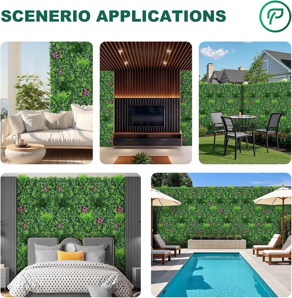 Yangrass Artificial Grass Wall Roll with Mint Leaves,40x120 Inch(33.33sqft)