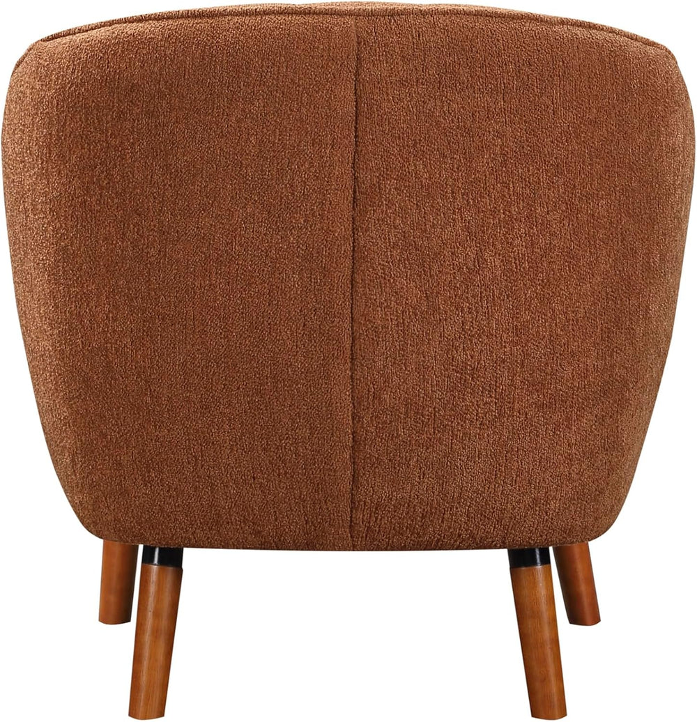 Lexicon Alard Tufted Fabric Barrel Accent Chair, Rust