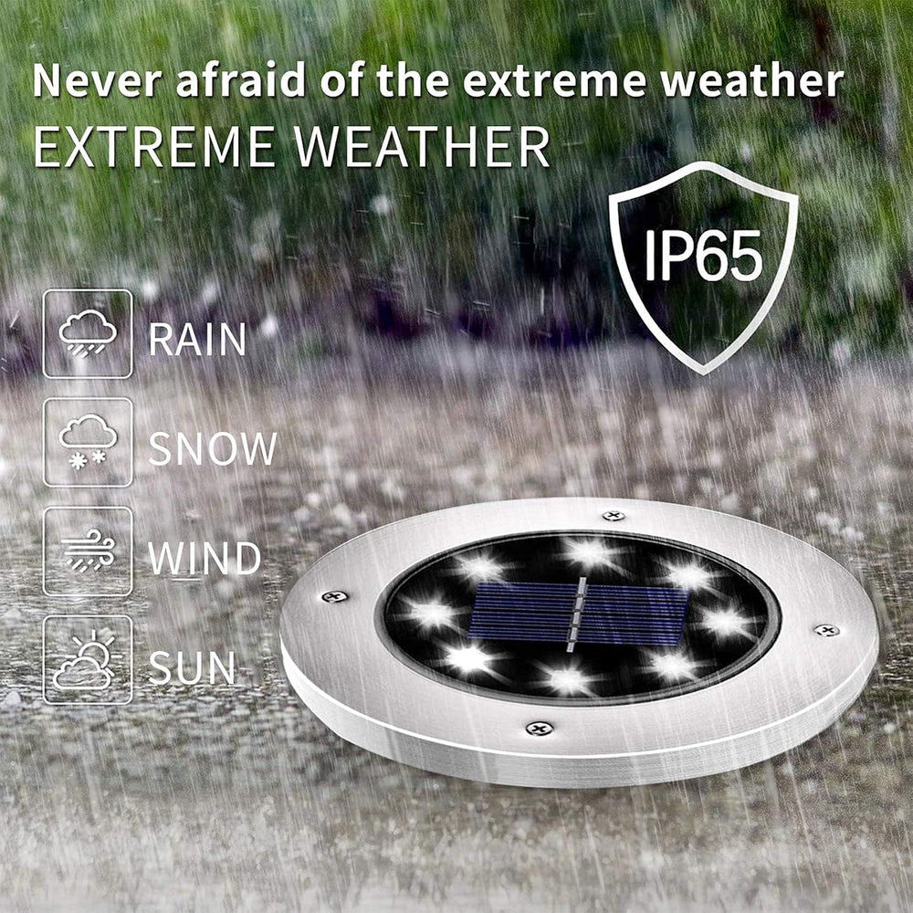 INCX Solar Lights Outdoor Waterproof, Cold White, 16 Pack Ground Lights