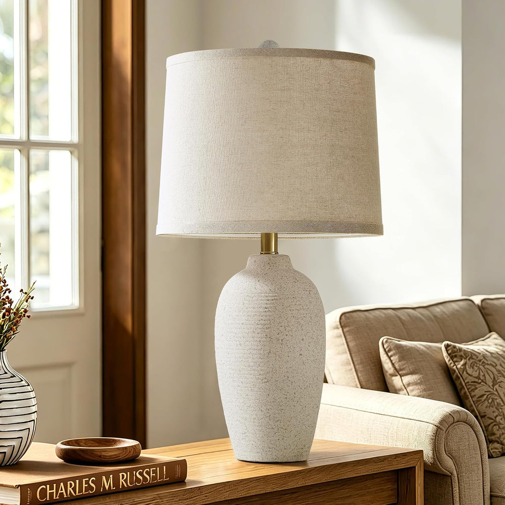 AIEAMPDO 25” Modern Traditional Ceramic Table Lamp with Gray Spots