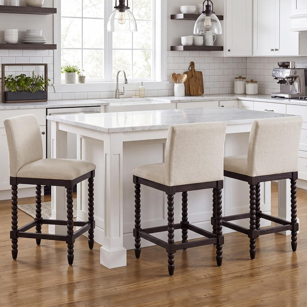 DUHOME Spindle Counter Stool with Padded Spring Seat