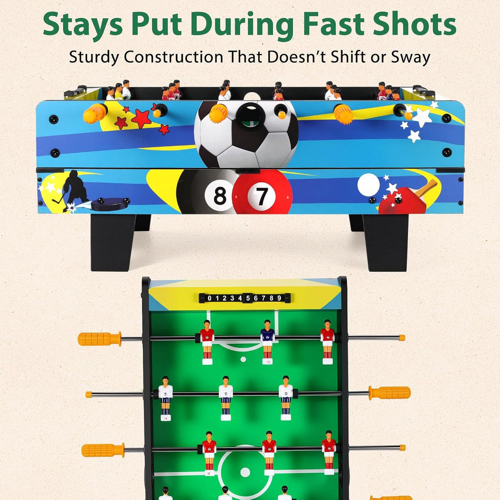 4-in-1 Multi Game Table with Air Hockey, Foosball, Pool and Ping Pong