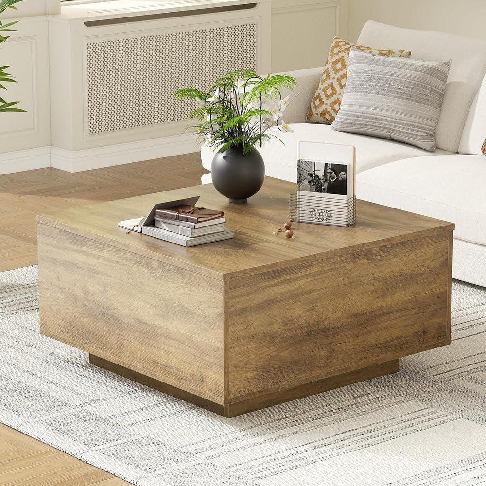 FABATO 31.5'' Lift Top Coffee Table Wood Center Table with Storage, Oak