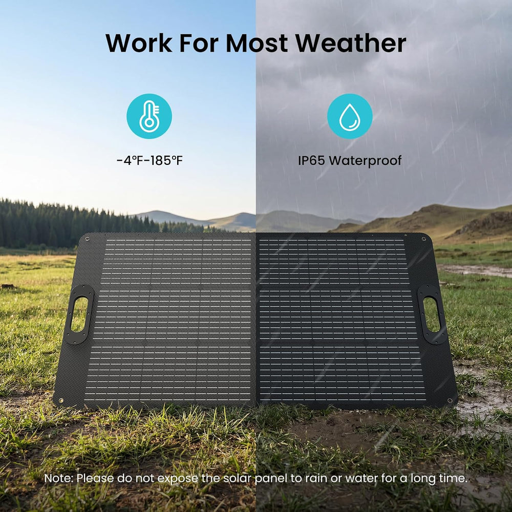 OUPES 100W Portable Solar Panel, Solar Charger for Portable Power Stations