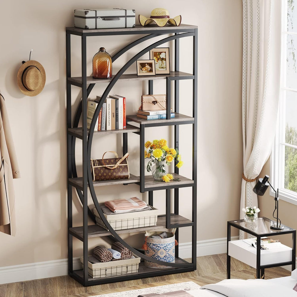 Tribesigns Bookshelf, Industrial 5-Tier Etagere Bookcase, 70.8 inch Tall Book...