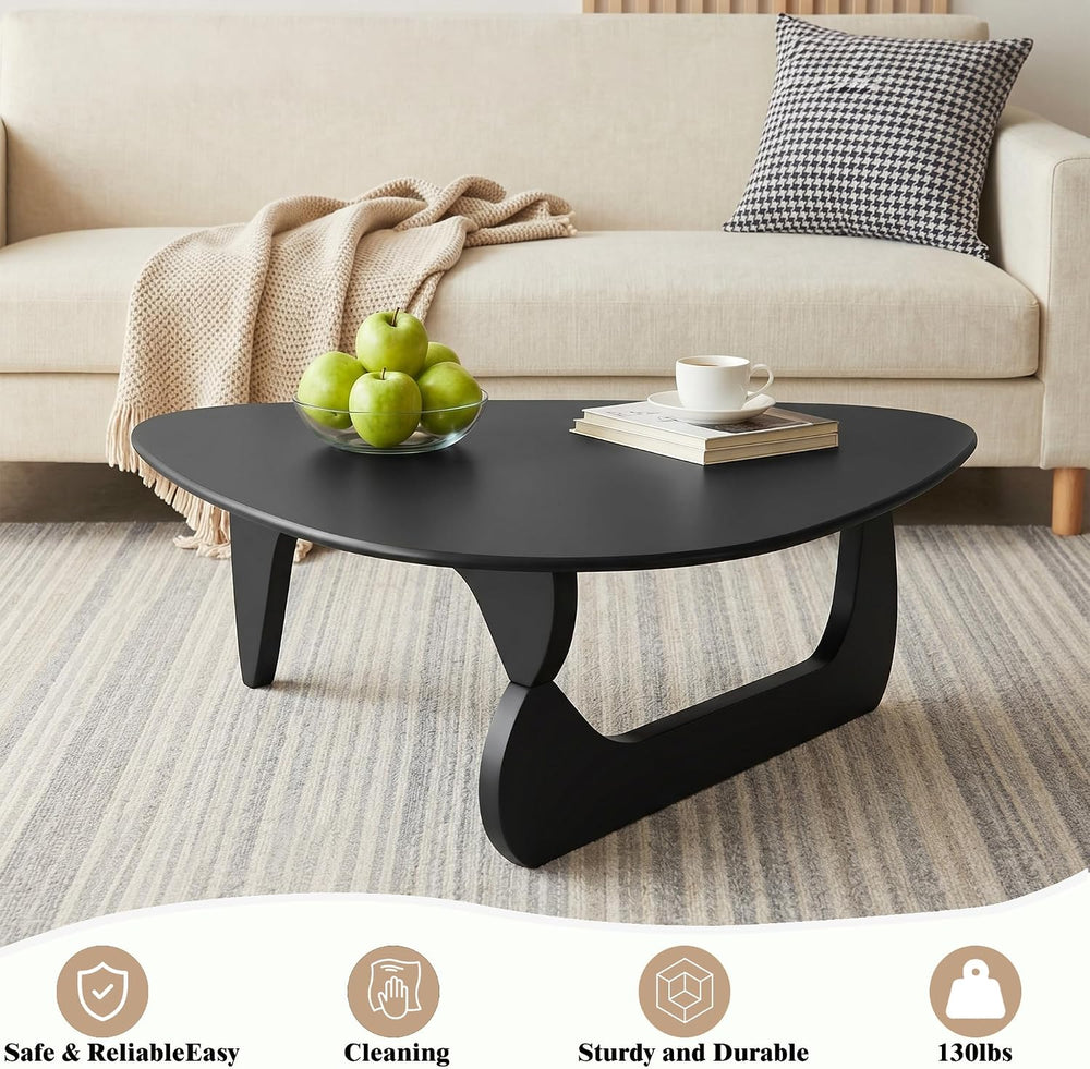 34" Coffee Table for Living Room Mid Century Modern Center Table with So...