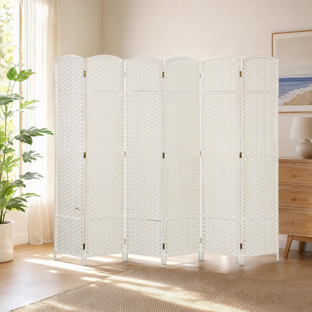 HOMCOM Room Divider Folding Privacy Screen 5.6' Tall Home Office White
