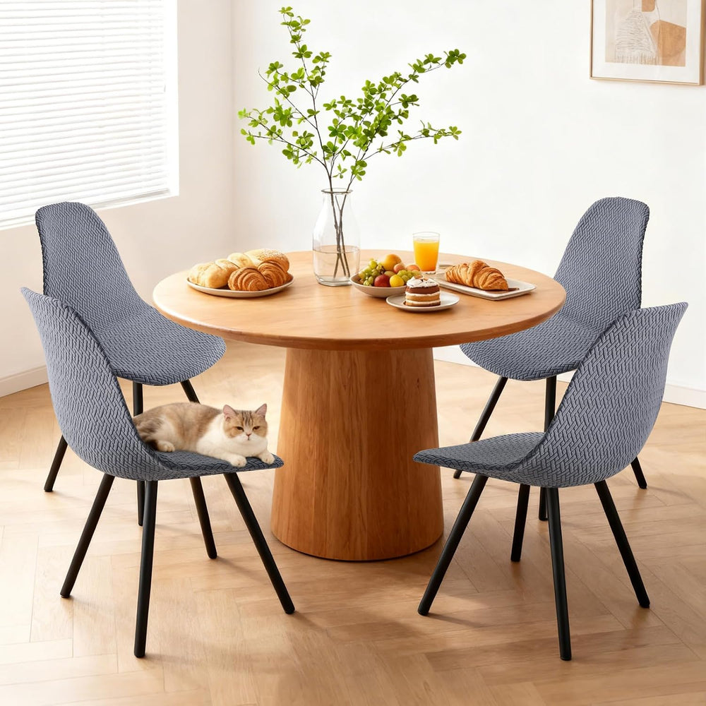 Fuloon Mid Century Modern Dining Chair Covers, Stretchable Armless Shell Slip...