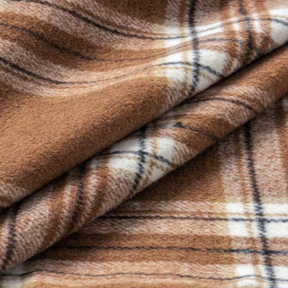MIULEE Fall Plaid Decorative Lumbar Pillow Covers Set of 2 12x20 Brown