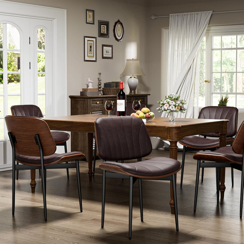 YaFiti Dining Chairs Set of 2, Mid Century Modern PU Leather Kitchen Chairs