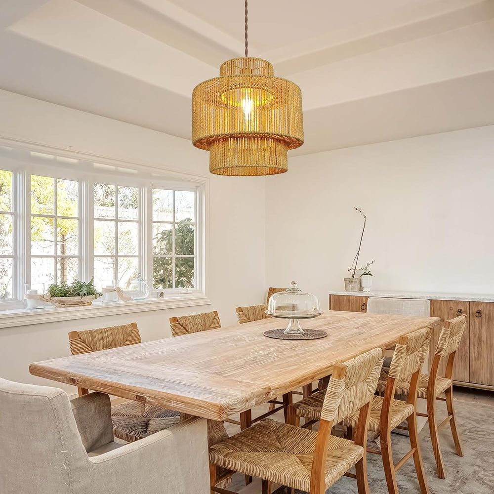 Boho Rattan Lamp Shades for Pendant Light Chandelier Floor Lamps Replacement,...