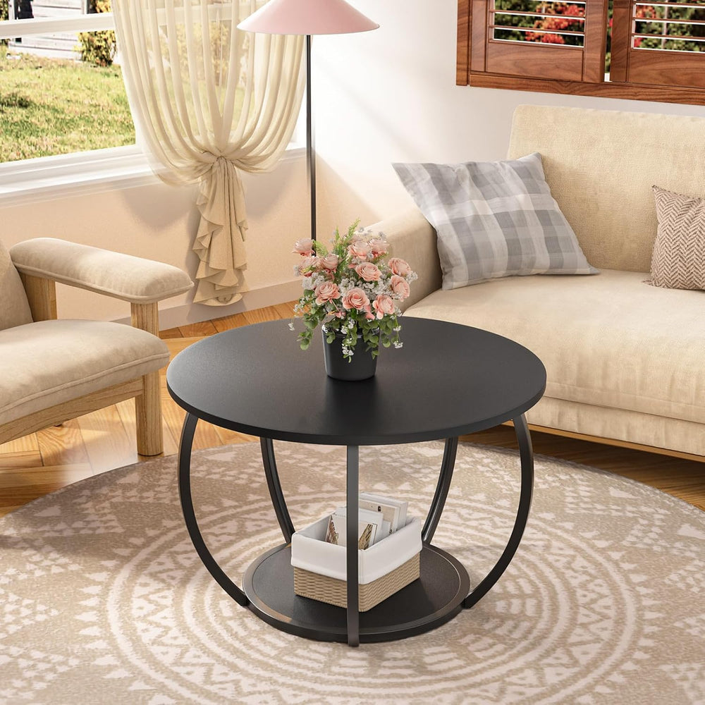 GreenForest Small Round Coffee Table Living Room