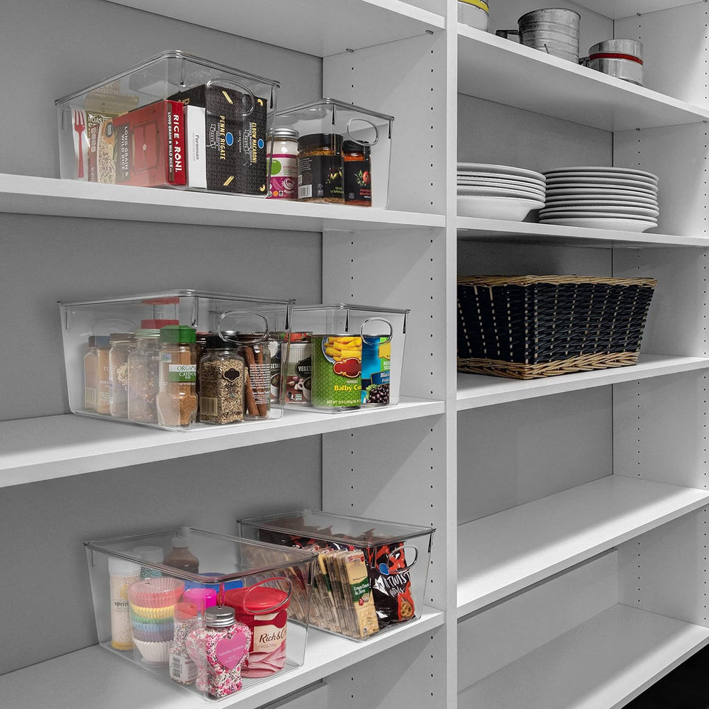 CLEARSPACE Plastic Storage Bins With lids – Perfect Kitchen Fridge Organizer,...