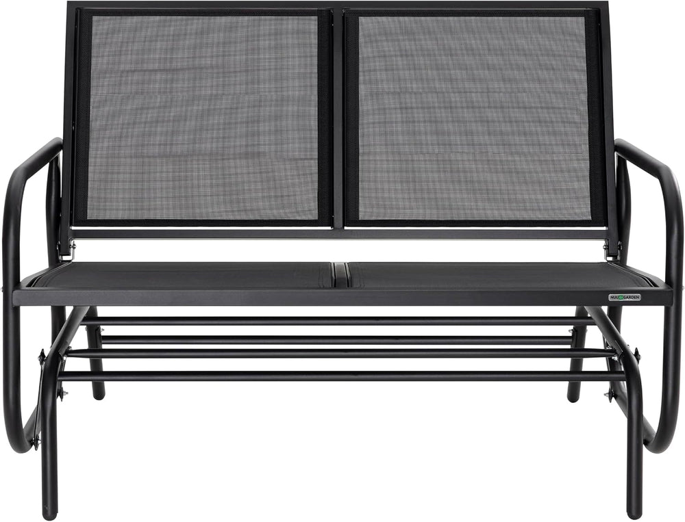 NUU GARDEN 2 Person Outdoor Glider Bench Patio Glider, Patio Glider Swing Cha...