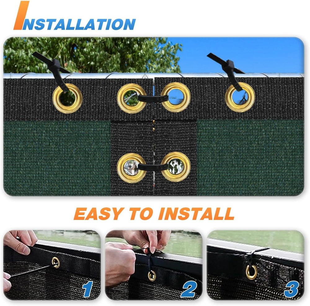 TANG 4' x 50' Privacy Fence Screen Green Shade Cloth with Grommets, C...