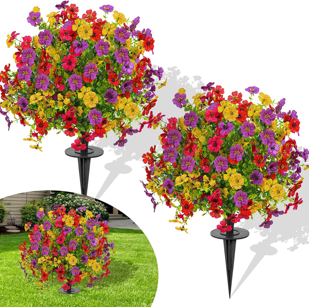 FAJUNZH Artificial Topiary Bushes for Outdoors with Spike, Boxwood Ball Fake ...