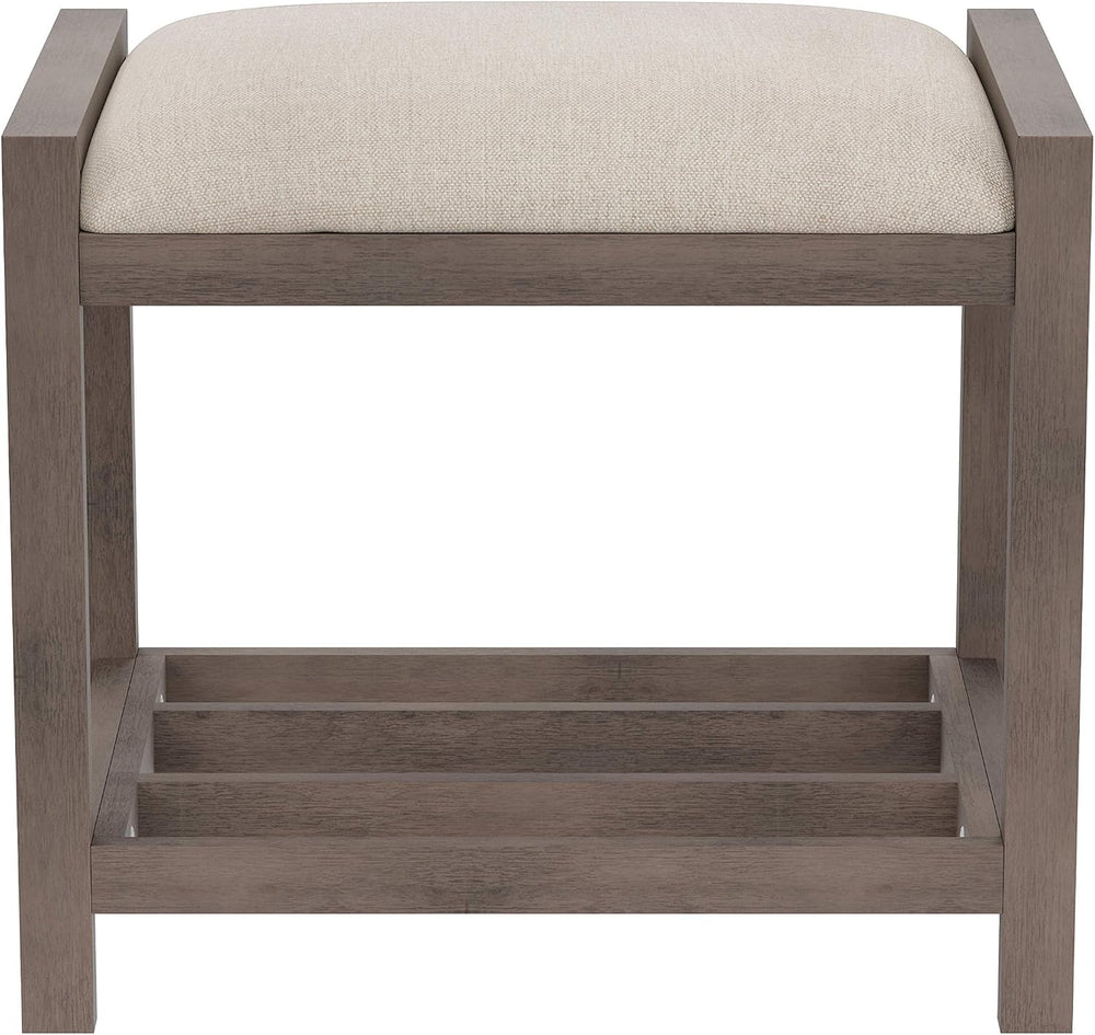 Hillsdale Furniture Amelia Vanity Stool, Antique Gray