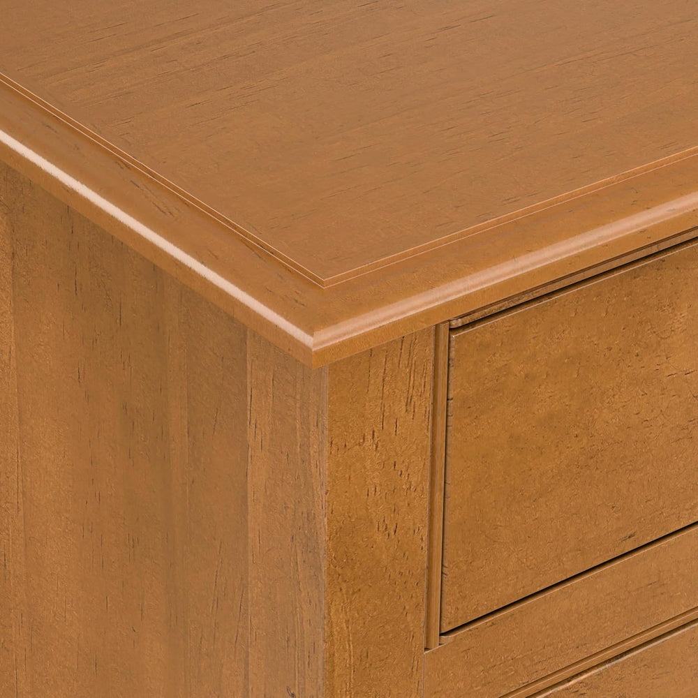 SIMPLIHOME Connaught 40" Solid Wood Cabinet in Light Golden Brown