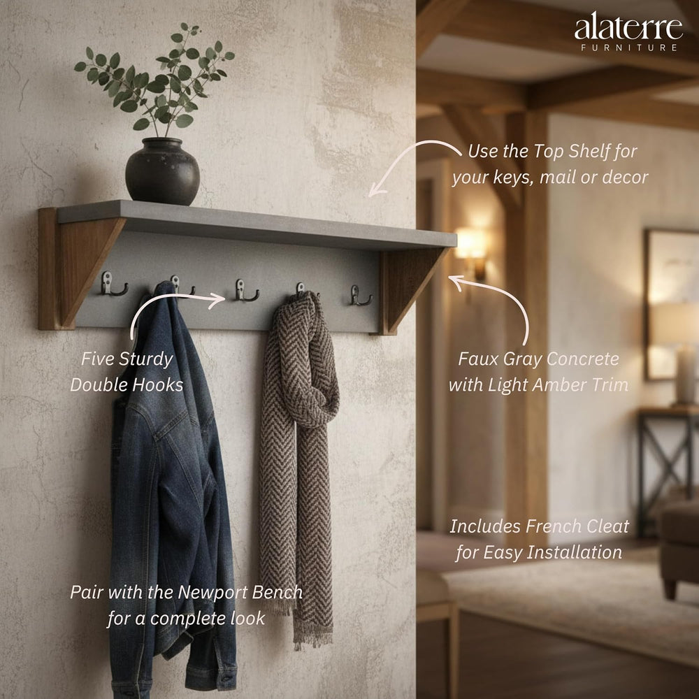 Alaterre Furniture Newport Entryway Collection – 40" Modern Industrial W...