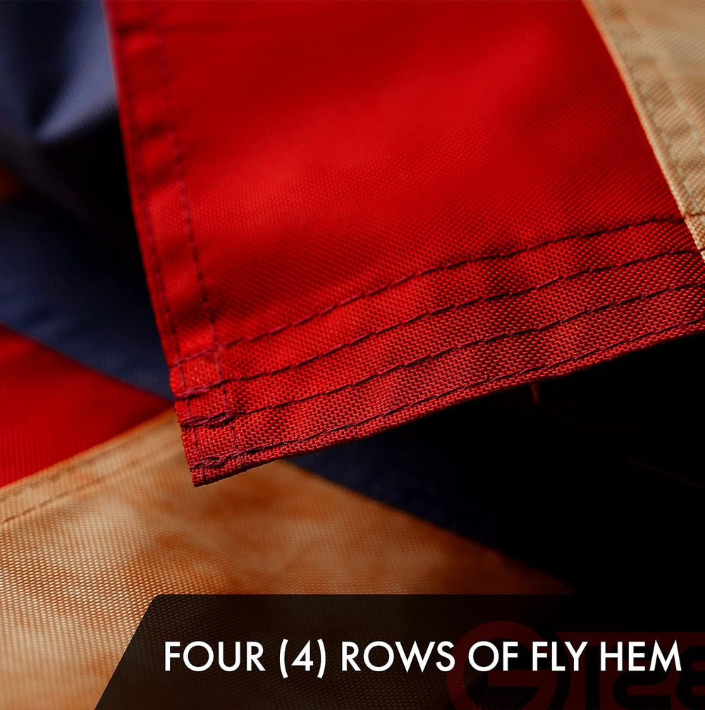 G128 American USA Tea-Stained Flag | 5x8 Ft | ToughWeave Pro Series Embroider...