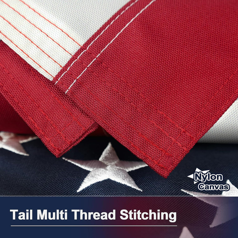 Nylon Canvas American Flag 4x6 FT 600D Luxury TearProof Series for Outside, S...