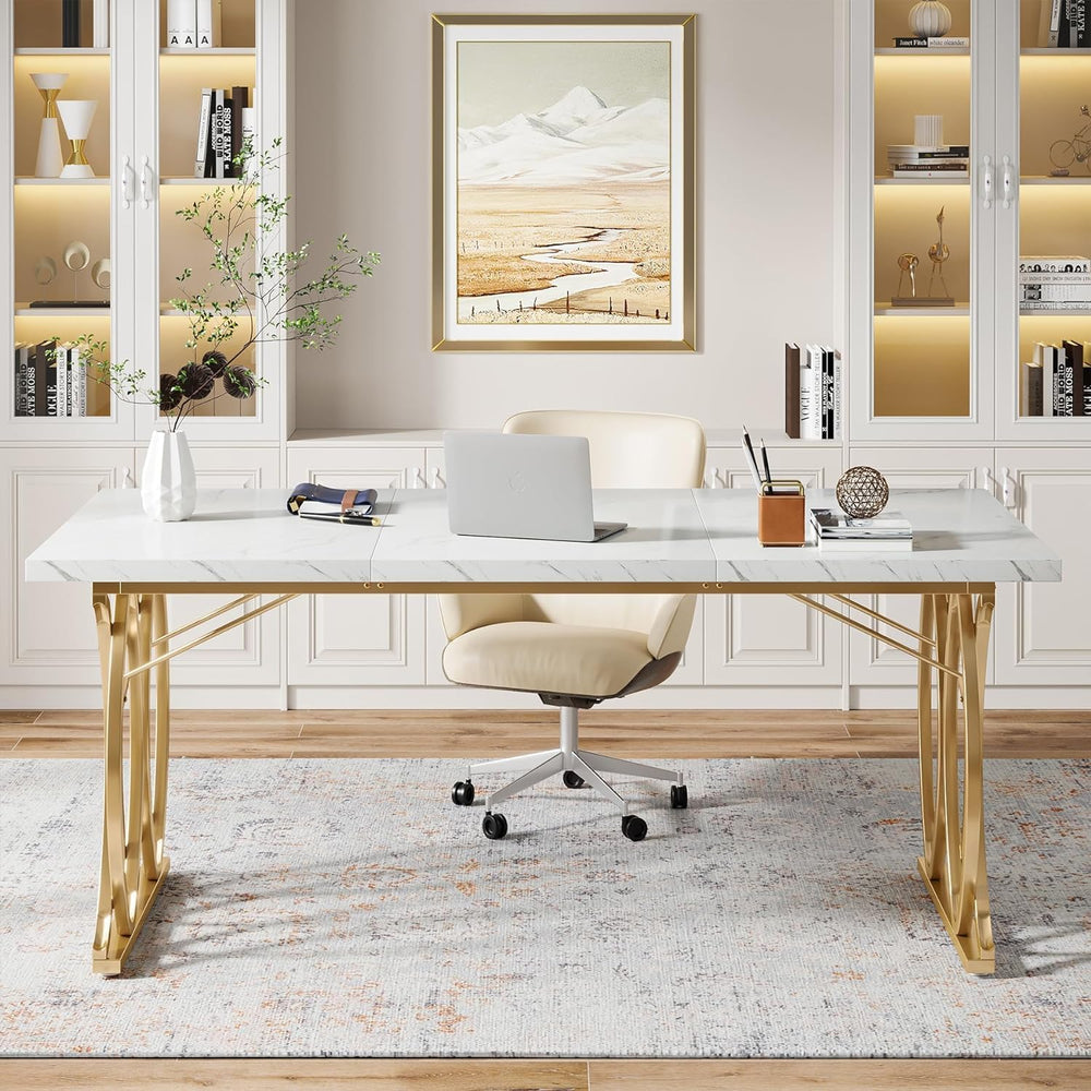 Tribesigns Executive Desk, 63" W Large Computer Desk, Modern Office Desk...