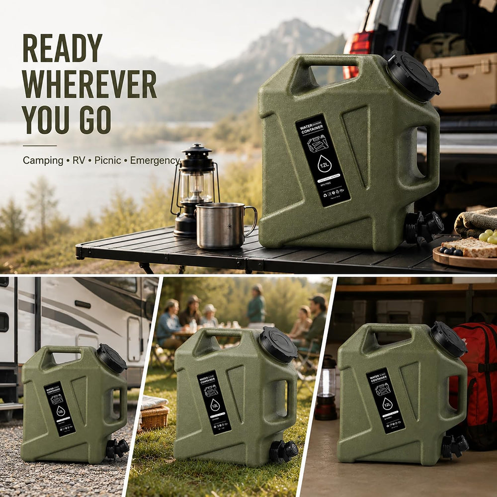 3.2/5 Gallon Water Jug with Spigot, Camping Water Jug, Water Storage Containe...