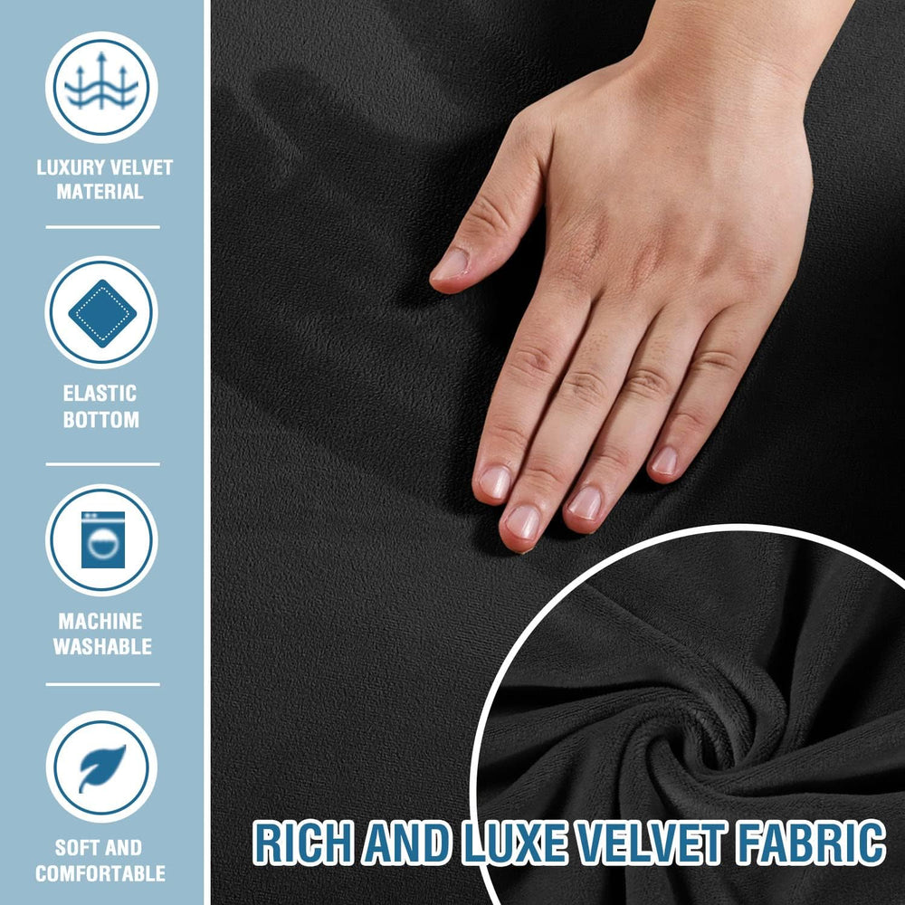 H.VERSAILTEX Velvet Chaise Lounge Cover High Stretch Chaise Chair Cover for L...