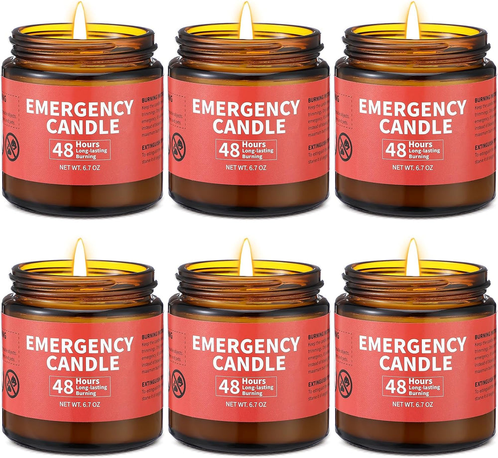 Chuarry 6 Pack Emergency Candles Long Burning 48 Hours Power Outage