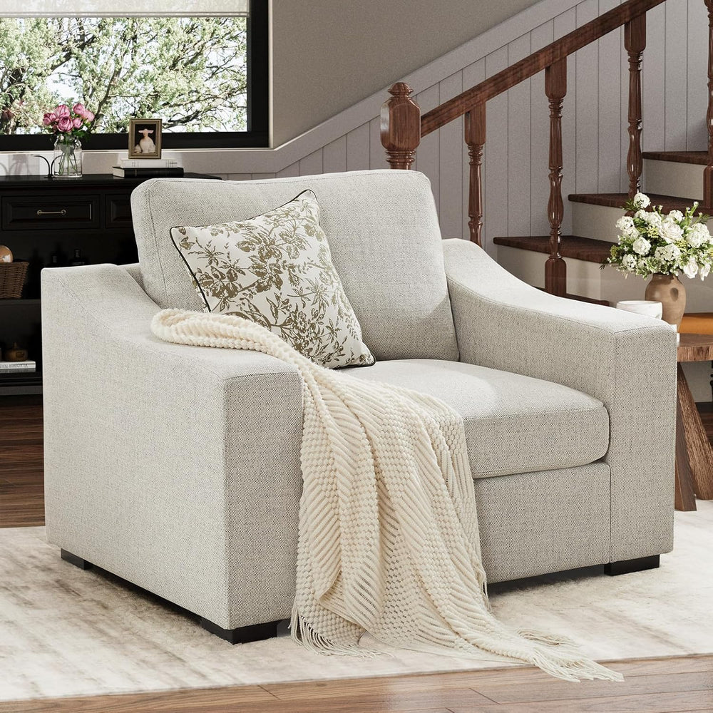 ABCASA 47" W Oversized Accent Chair, Comfy Upholstered Sofa Chair with L...