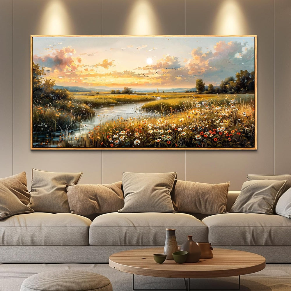 FUHAIHUA Wood Framed Canvas Wall Art For Living Room Large Wall Decor For Off...