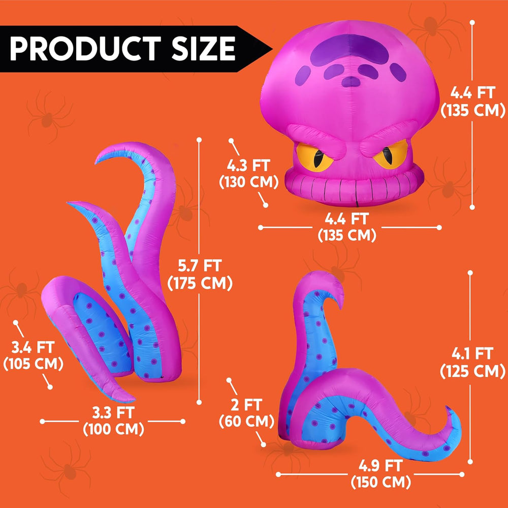 JOYIN 10FT Long Halloween Inflatable Octopus Decoration Octopus with Tentacle...