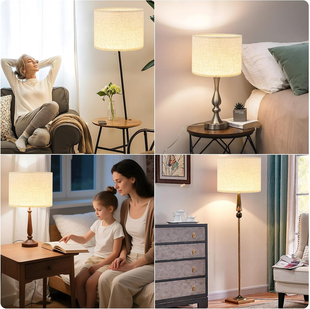 Lamp Shade for Table Lamps, Beige Line Drum lamp shade for floor lamps 13&quo...