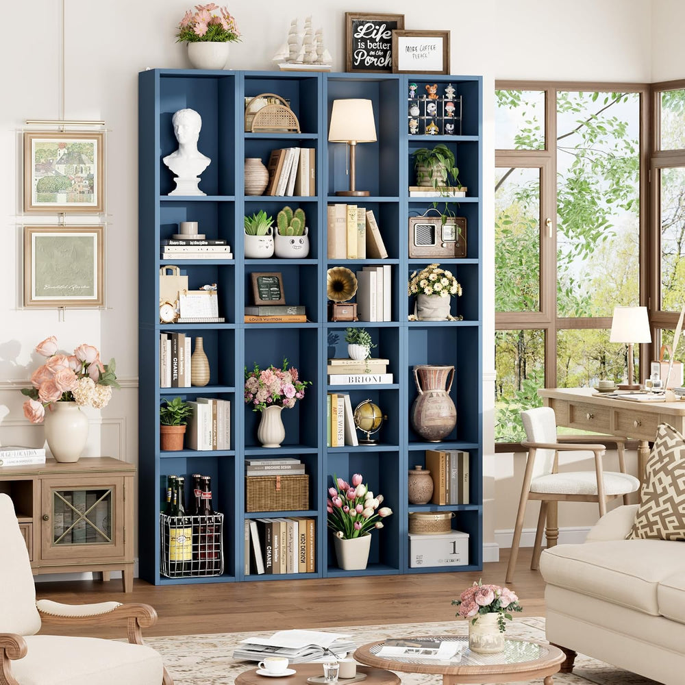 FOTOSOK Bookshelf Bookcase 8-Tier Narrow Bookshelf Tall CD Media Tower Rack