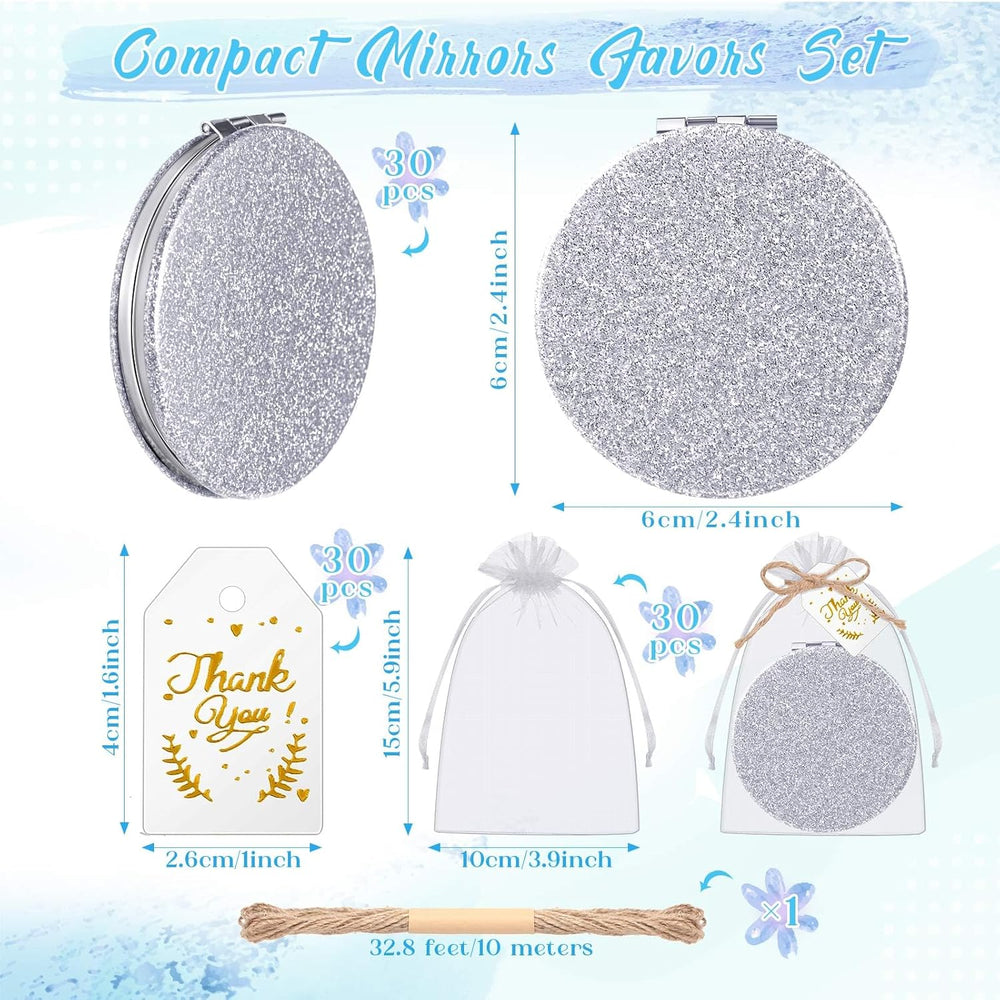 Chunful 30 Sets Compact Magnifying Mirrors Gifts with Thank You Card and Rope...