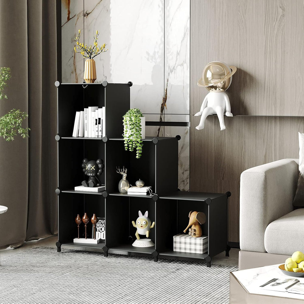 AWTATOS Closet Organizers and Storage, 6 Cube Storage Organizer, Black