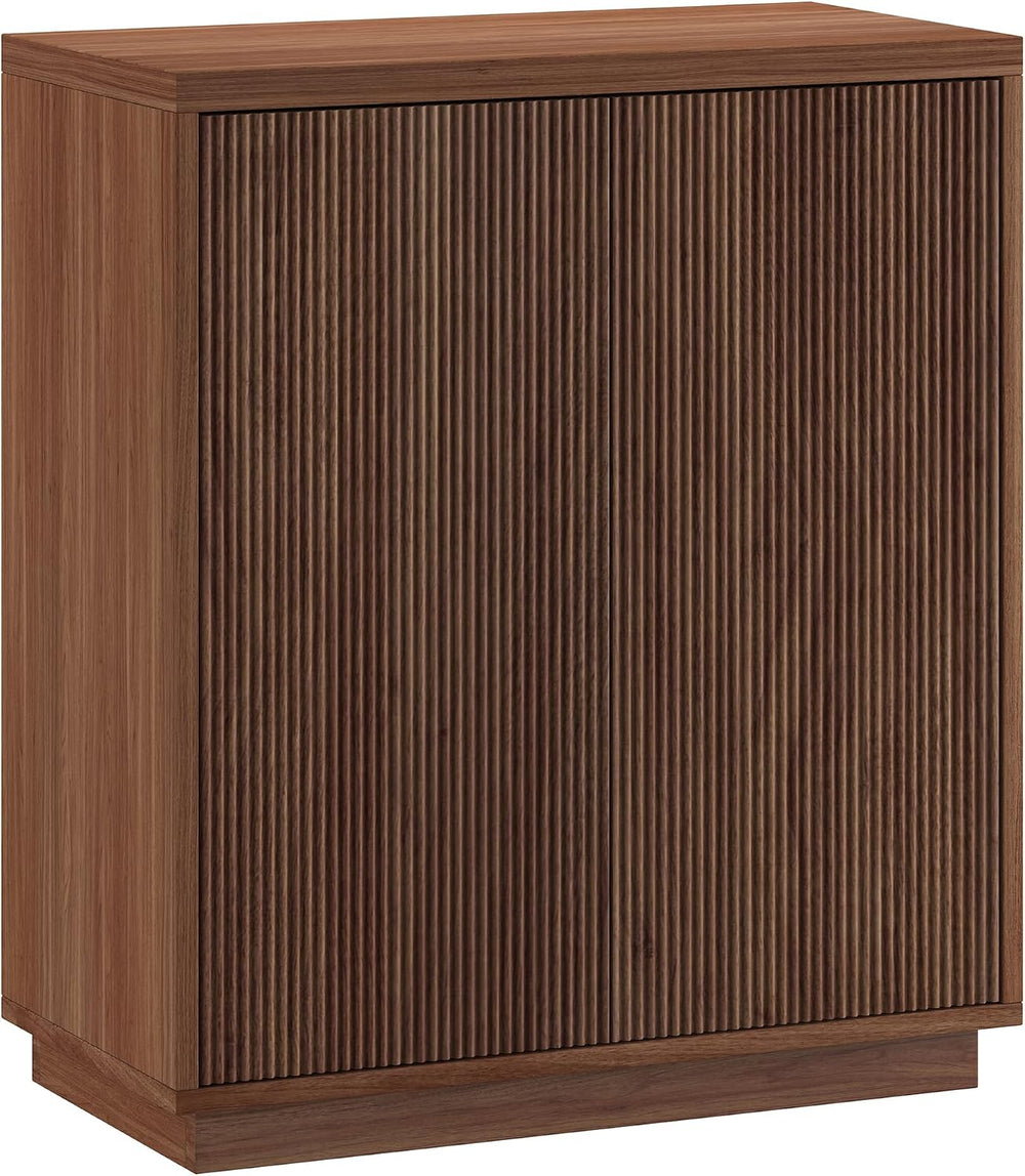 Henn&Hart 28" Fluted Accent Cabinet, Sideboard Buffet, Medium Walnut