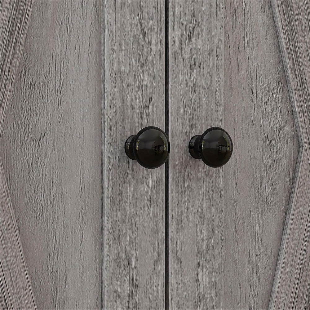 HOMCOM Farmhouse Barn Door Accent Cabinet with Double Doors Gray
