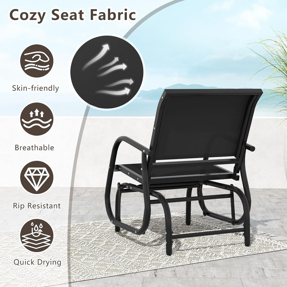 GIANTEX Outdoor Glider Chairs 2 Pack, Smooth Patio Gliding Chairs