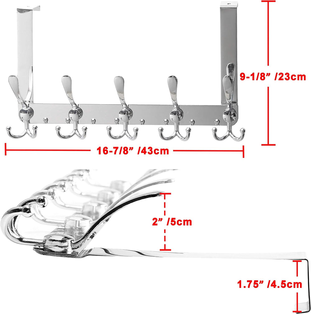 SKOLOO Over The Door Hook - for Doors up to 1-3/4'' Thickness, Pack o...