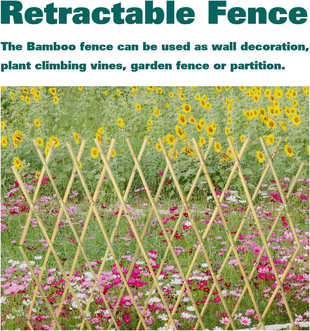 Bamboo Trellis 36x92 Inch, Expandable Fence 3ft by 8ft, Outside Lattice Fence...