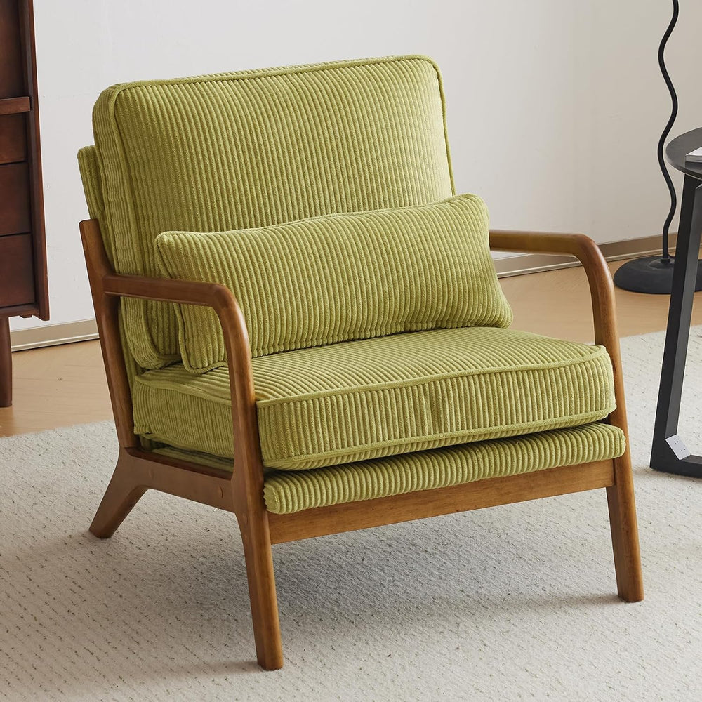 VINGLI Upgraded Premium Corduroy Accent Chair,Upholstered Arm Chair,Solid Woo...