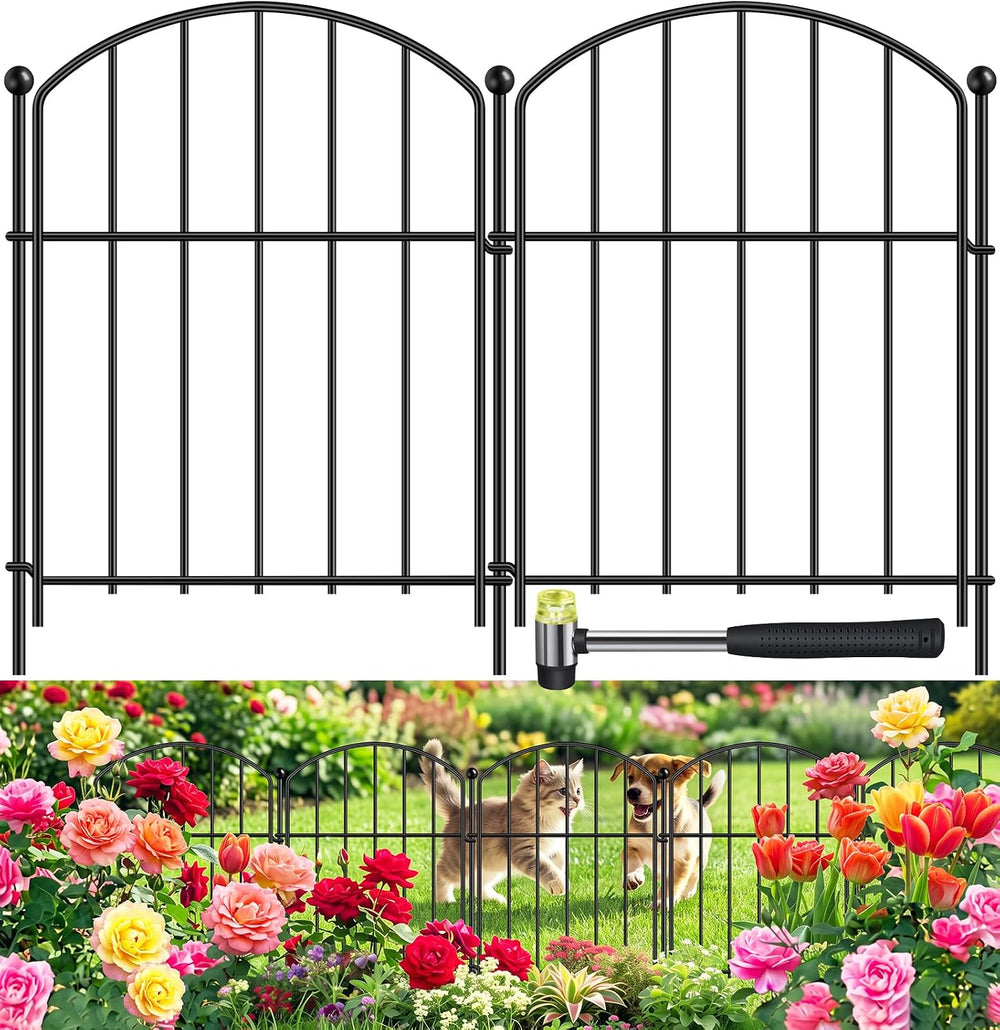 Decorative Garden Fence, 40-Pack Rustproof Animal Barrier, 17 in x 40 ft