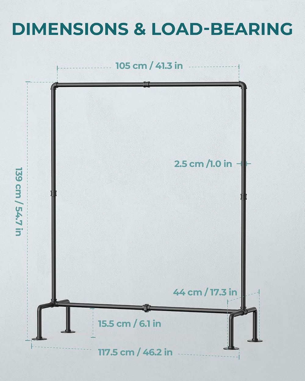 OROPY Clothing Rack, 2 Pack Heavy Duty Clothes Rack Freestanding
