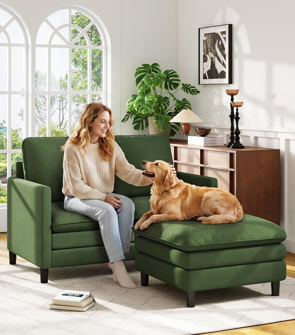 Welzona Teddy Storage Ottoman 3-Layers,26.8"Large Living Room Ottoman Cloud