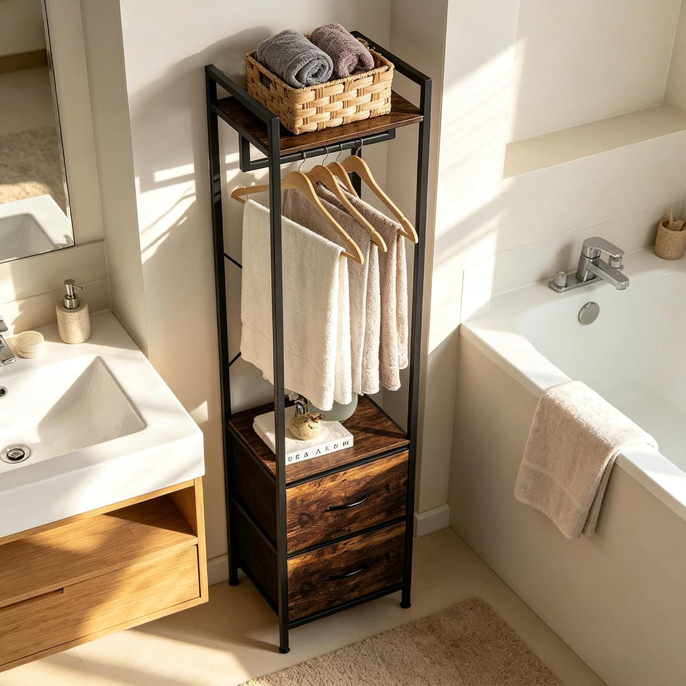 Garment Rack Clothes Rack Heavy Duty with Fabric Drawer and Storage Shelves