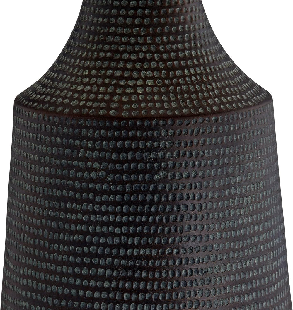 Dune 30" Large Table Lamp Black Finish Hammered Jar Modern